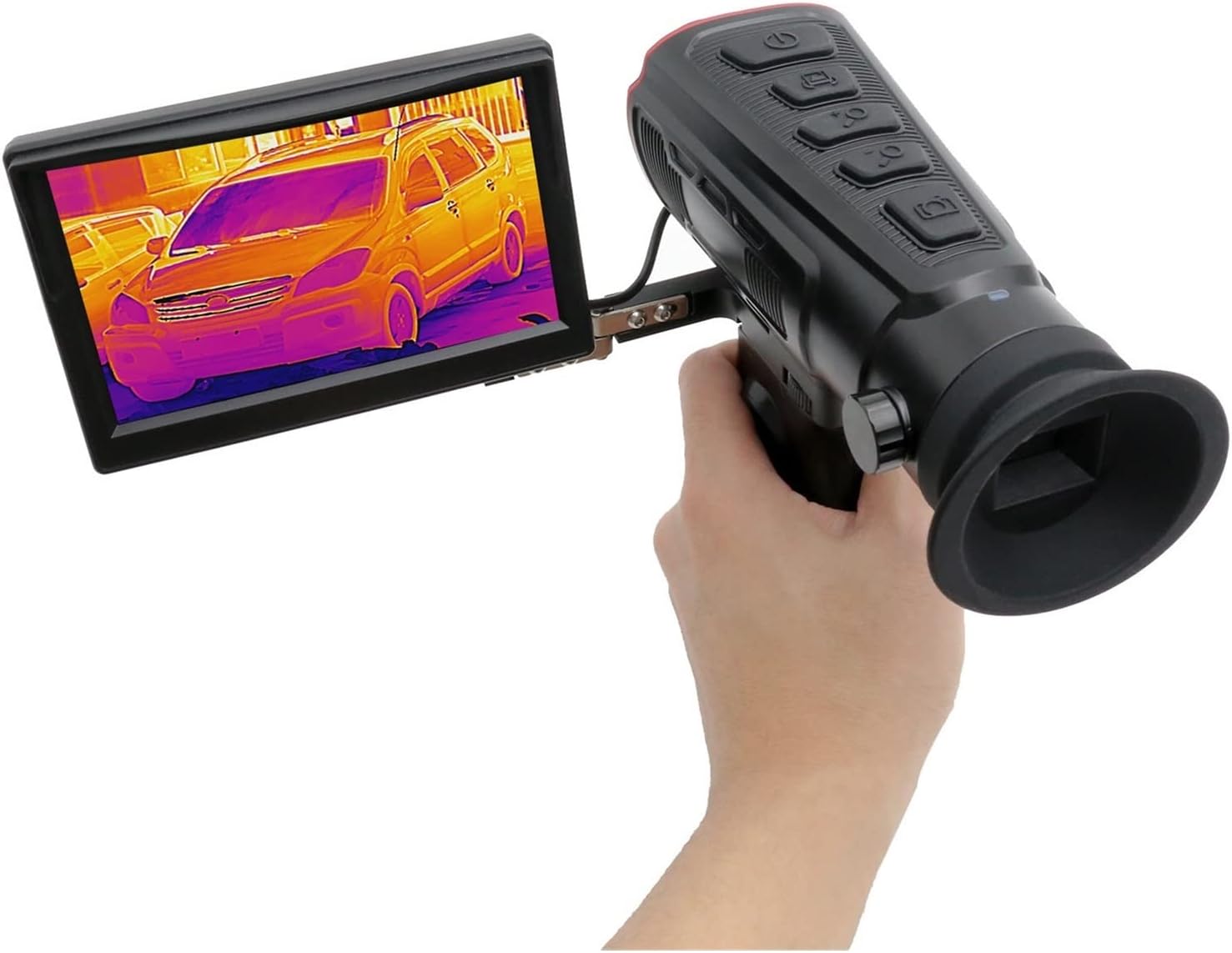 Xiaozhoukeji Thermal Imaging Night Vision Device HD High Magnification Outdoor Search And Rescue Mountain Patrol Monocular Infrared Imaging Telescope (Size : HT-A4(25mm+Handheld screen))