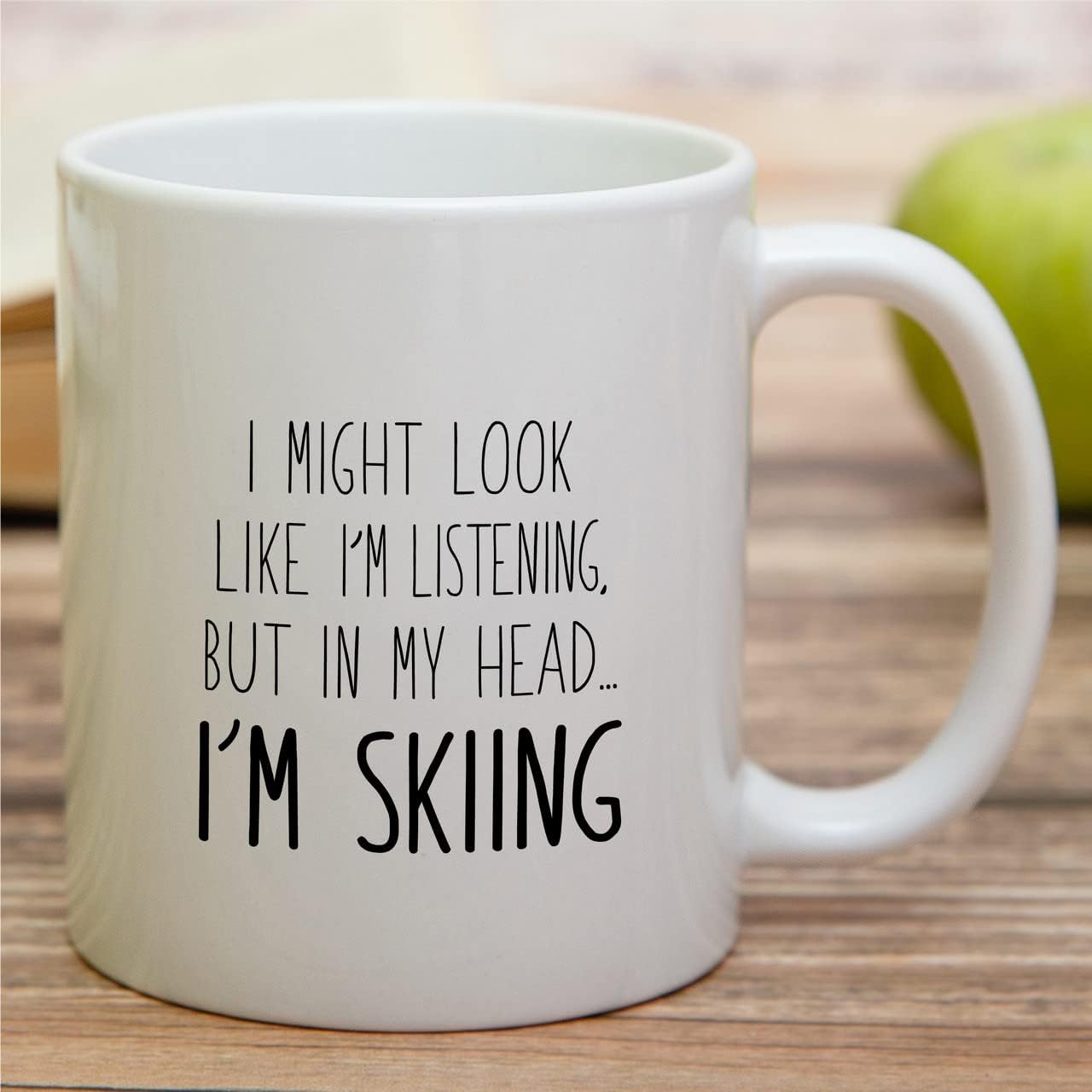 Retreez Funny Mug - In My Head I'm Skiing Snow Ski Junkie Skier Winter Sport 11 Oz Ceramic Coffee Mugs - Funny Sarcasm Inspirational birthday gifts for men women him her friend coworker sister brother - Image 3