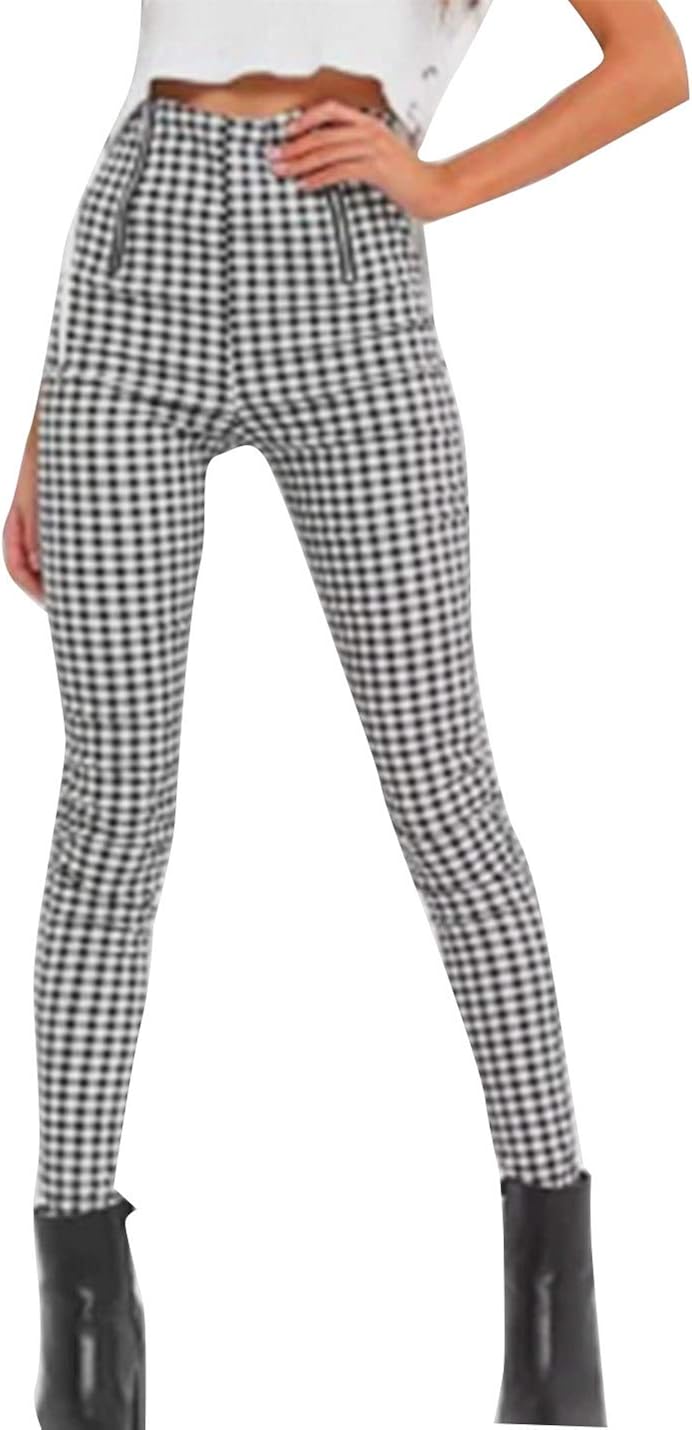 high waisted tartan pants