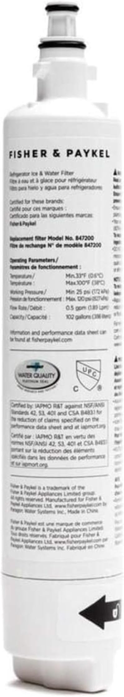 2X Waterdrop 847200 Koelkast Waterfilter, Compatibel met Fisher