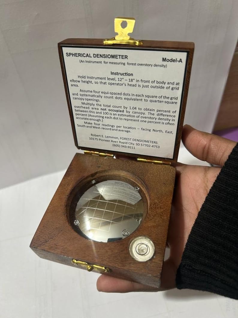 Forestry Supplier Spherical Crown Densiometer Convex Lens Canopy Coverage Estimator Forest Density Measurement Tool.