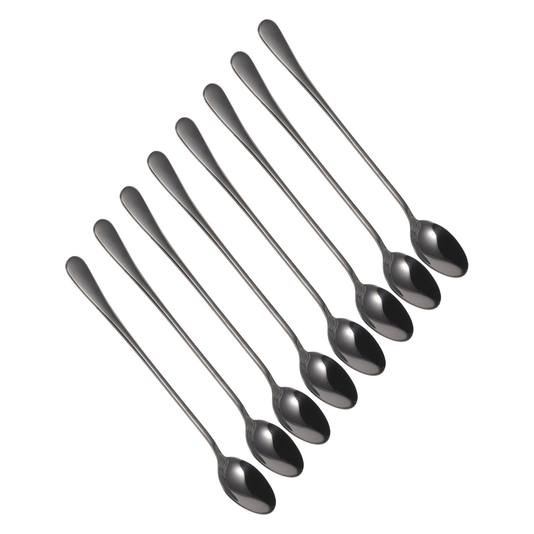 PRETYZOOM Piezas Beber Cucharas Cuchara De Mezcla Cuchara Para Helado Cucharas De Sopa De Pastel Portátiles Exquisitas De Cafe Cucharada De Helado Black Acero Inoxidable
