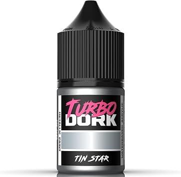Turbo Dork Tin Star Metallic Acrylic Paint 22ml Bottle - Water-based Non-Toxic Metallic Finish Paint