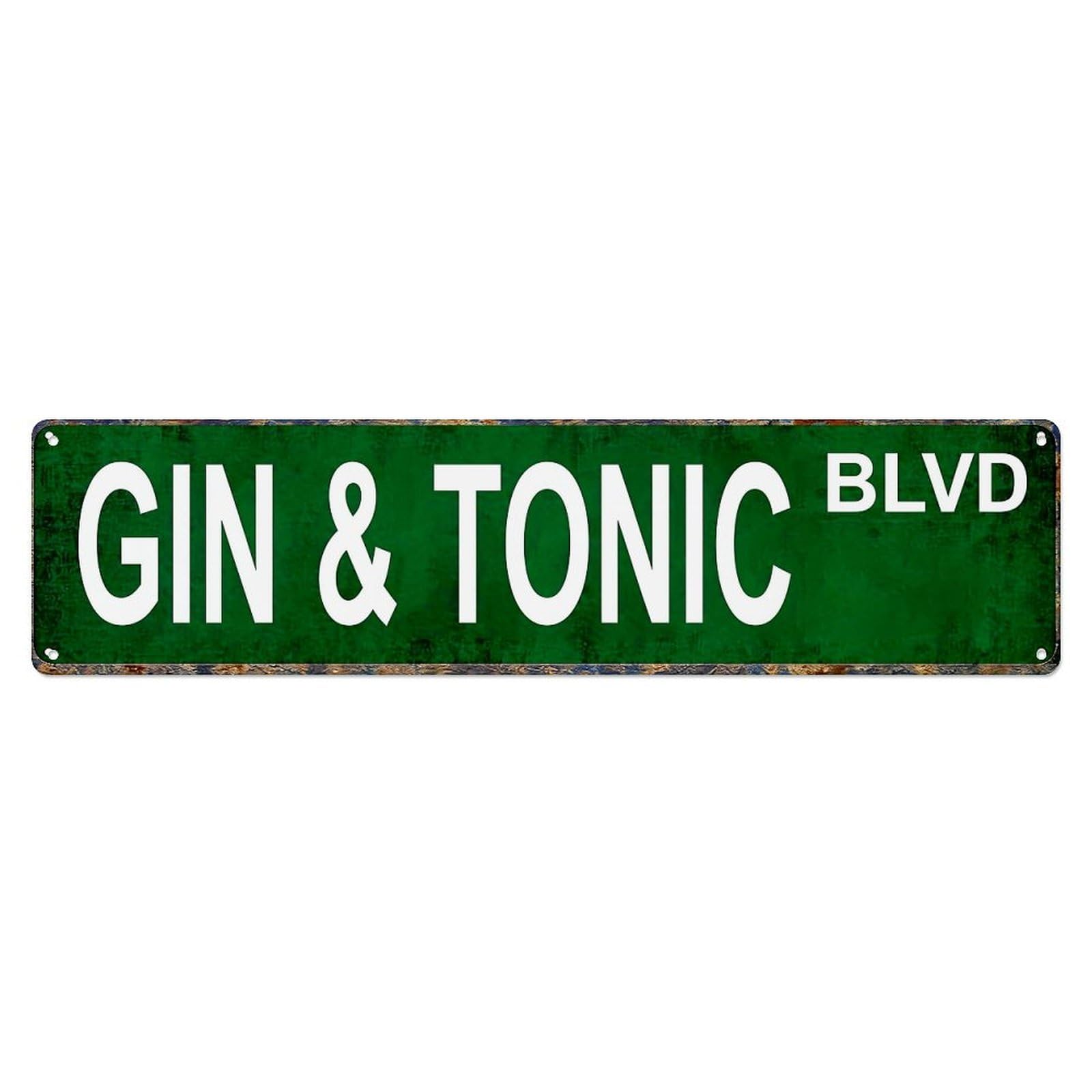 Jdyansheng Vintage Gin And Tonic Blvd Sign Tin Sign Metal Poster Metal Signs For Home Man Cave Bar Cafe Kitchen Laundry Room Wall Decorations 4X16 Inches