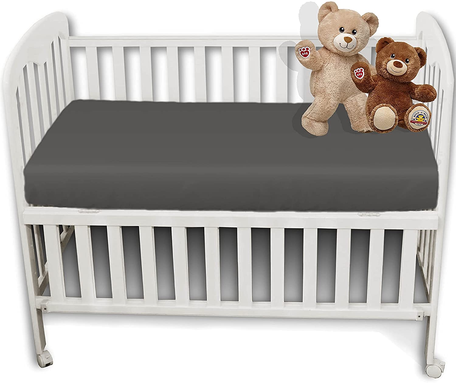 British Home Bedding Gray 2 Pack Cot Bed Anti-Allergy, Breathable, Easy Care Fitted Sheets For Babies, Toddlers And Nurseries (, Cot Bed - 70Cm X 140Cm)
