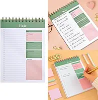Planner Diário 50 Folhas Espiral – Agenda Planner de Organização Diária - Planner para Tarefas, Estudos, Trabalho, Planejamento de Rotina e Metas - Leal (Verde)