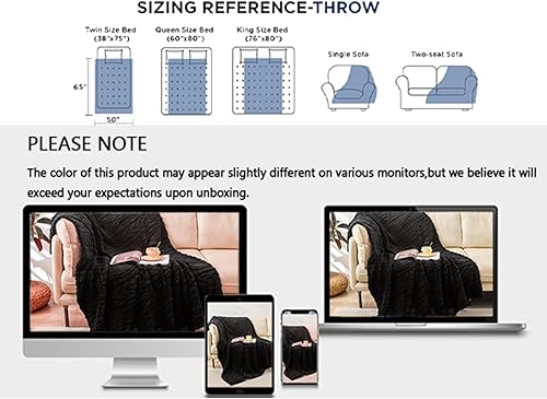 Miniatura 7 de YUSOKI - Cobija de vellón con diseño elegante en 3D, supersuave, acogedora y cálida, de felpa gruesa y esponjosa, para sofás, camas, sillas,