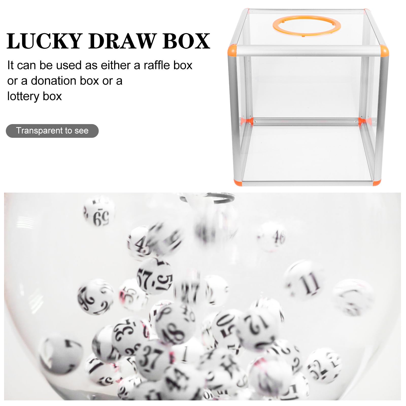 SEWACC Urne pour Tombola de Fête en Matériau Résistant 29X29 CM pour Collecte Billets et Boules de Loterie Lors de Réunions et Événements