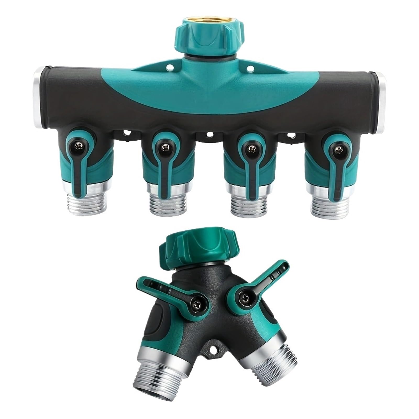3/4" 4-drożny 2-drożny rozdzielacz do węża ogrodowego, adapter kranu, zawór odcinający domu(European 4 WAY)
