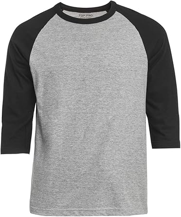Mens 3/4 Sleeve Raglan Cotton Baseball Tee Shirt