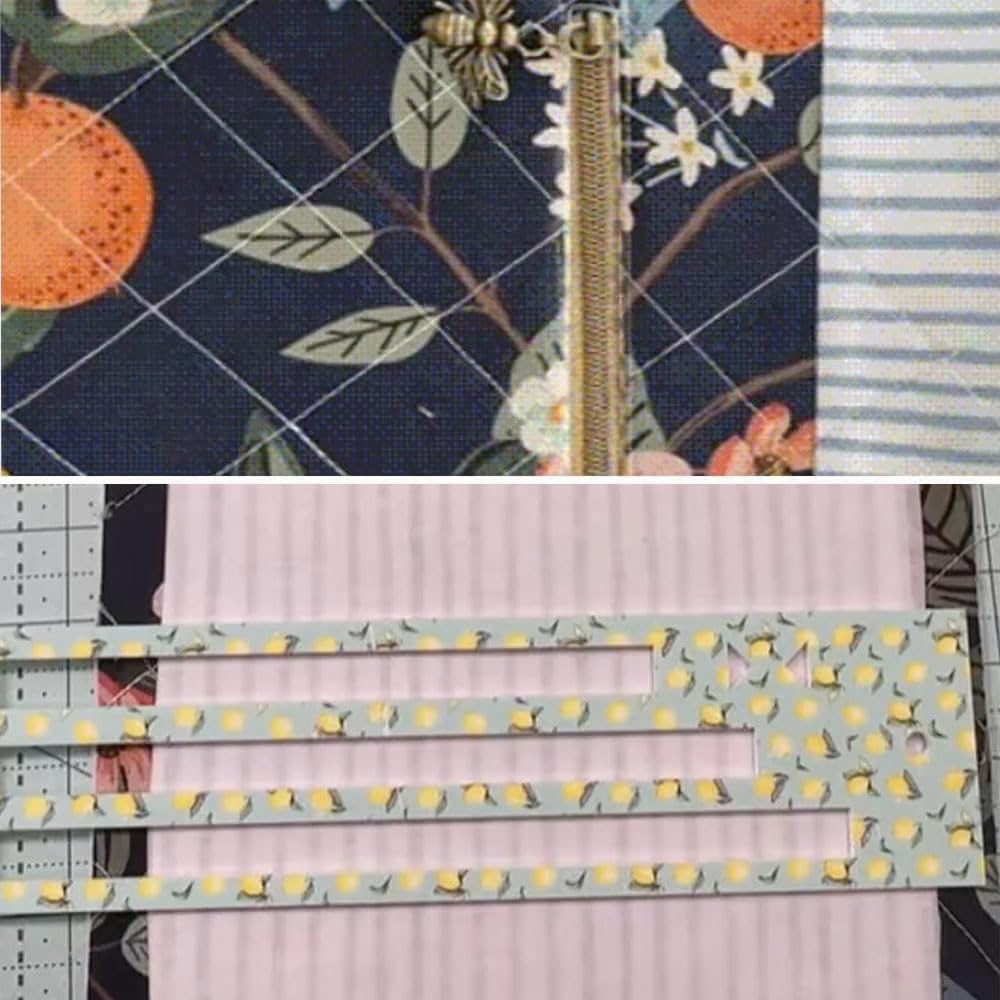 TIESOME Lemon Acrylic Zipper Pocket Template Set – 7, 8, 9 Inch Sewing Guides For Bags & Quilting