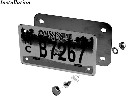 Miniatura 2 de bparts - Placa de matrícula de motocicleta con acabado en polvo, placa negra de 7 14 x 4 14 pulgadas