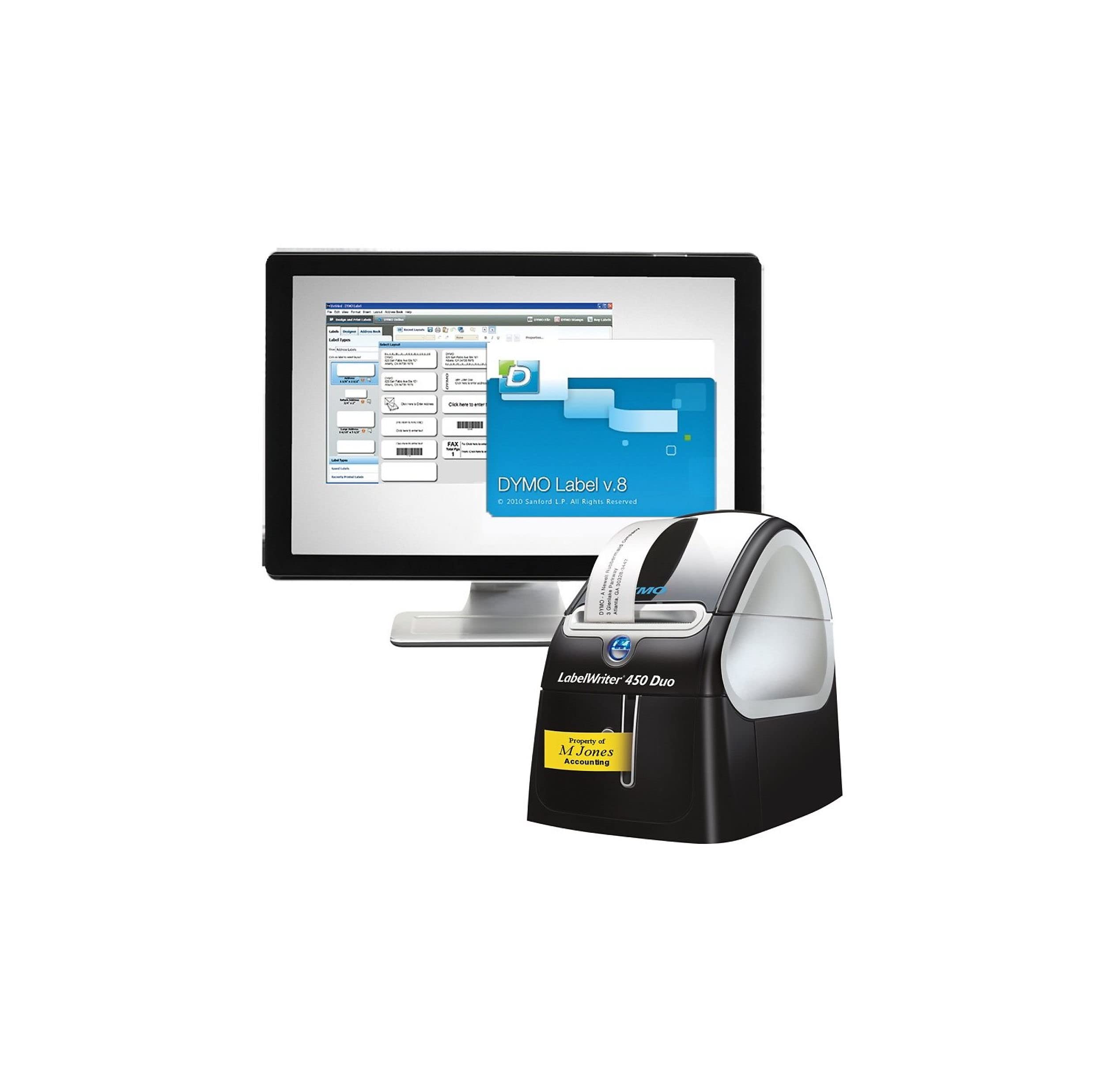 DYMO LabelWriter 450 Duo Etikettendrucker | Professioneller 300 dpi. Thermodirekt Etikettiergerät | Drucken Sie LW und D1 Etiketten