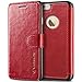 VRS Design [Coffee Brown] Premium Leather Folio Case Flip Wallet Cover [Layered Dandy] Classic Leather with 3 Card Slots Phone Case for Apple iPhone 6 Plus / iPhone 6s Plus