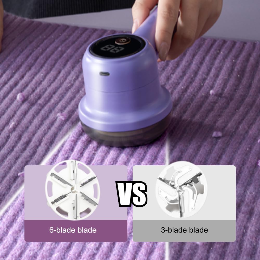 Afeitadora de tela recargable, removedor de pelusas eléctrica 2025, 3 modos de eliminación de pelusas para ropa, pantalla LED digital para quitar bolitas para ropa, muebles y sofá (blanco)
