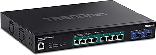 TRENDnet 10-Port Multi-Gig Web Smart PoE+ Switch, 8 x 2.5GBASE-T PoE+ Ports, 2 x 10G SFP+ Slots, Metal Housing, Managed Network Ethernet Switch, Lifetime Protection, Black, TPE-3102WS