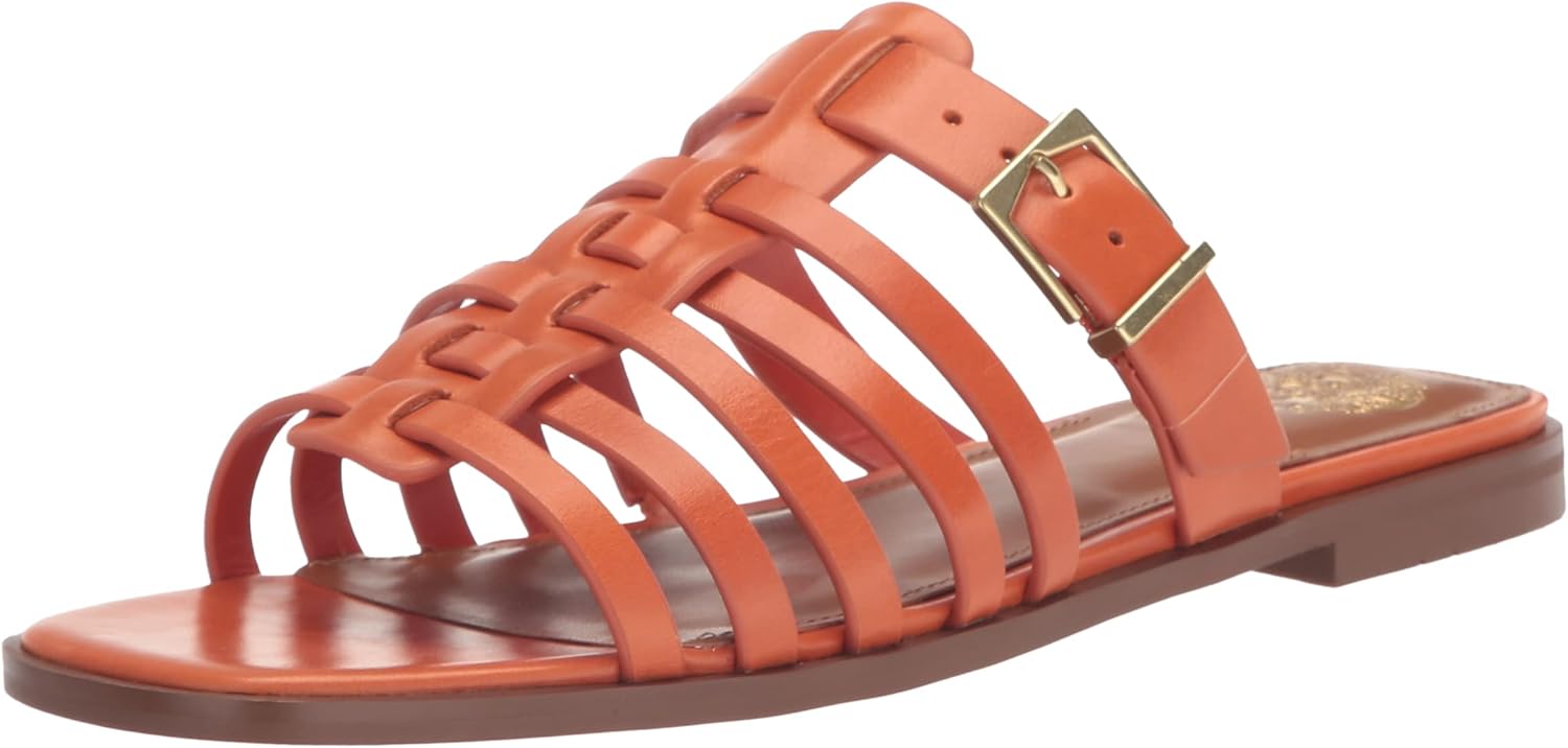 Vince Camuto Women's Lemenda Flat Sandal, Apricot, 9