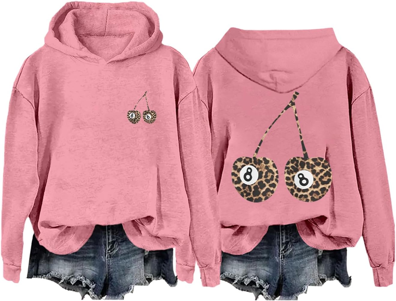 Amazon.com: Y2K Leopard 8 Ball Cherries Hoodie, Y2K Leopard