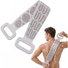 34in Silicone Back Scrubber for Shower, Double-Sided Body Scrubber (Gray)
