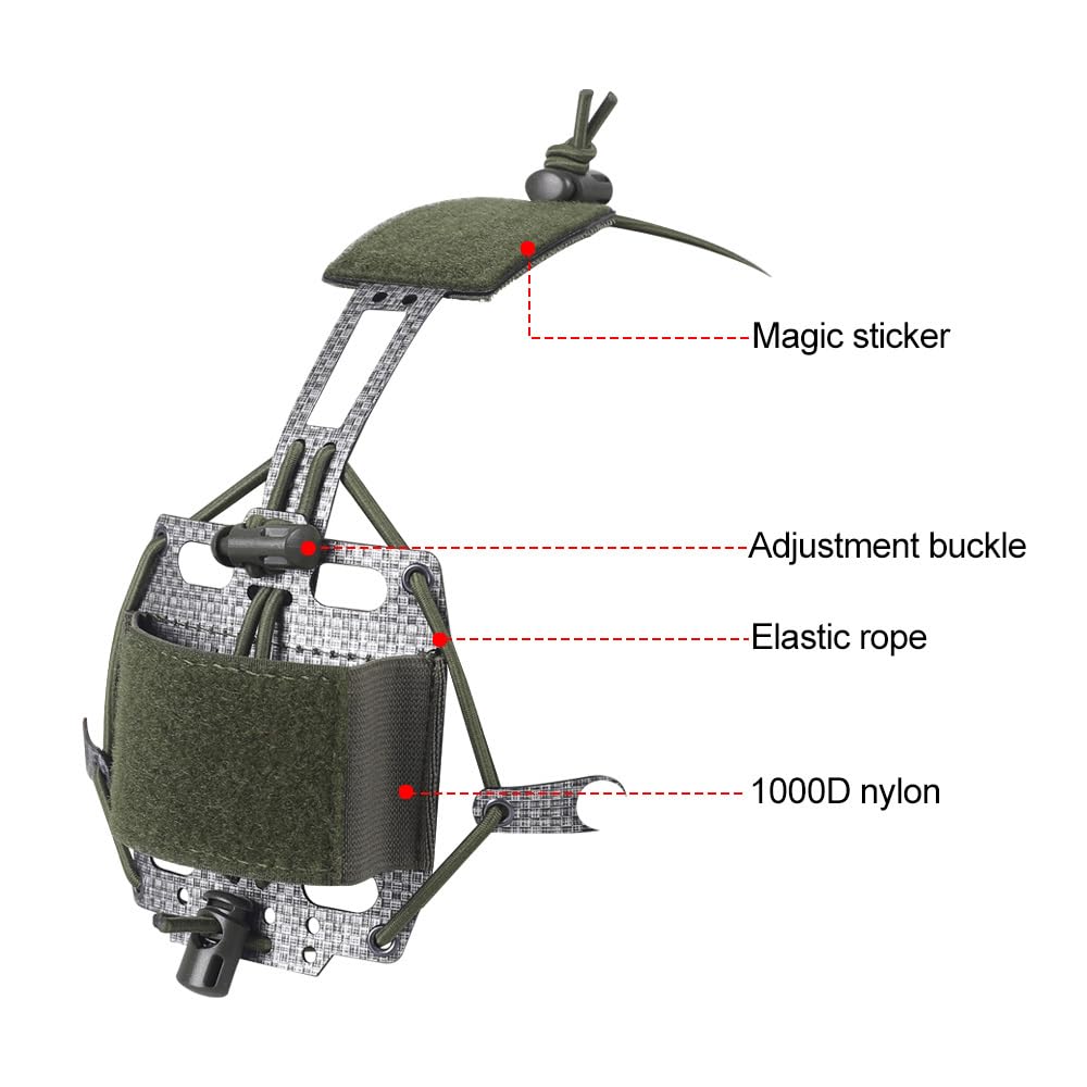 Borsa per Peso Casco, Custodia per Batteria NVG per Casco Tattica, Sacchetto Contrappeso per Caschi da Softair con Gancio e Passante per Sistema di Ritenzione da Batteria PVS31