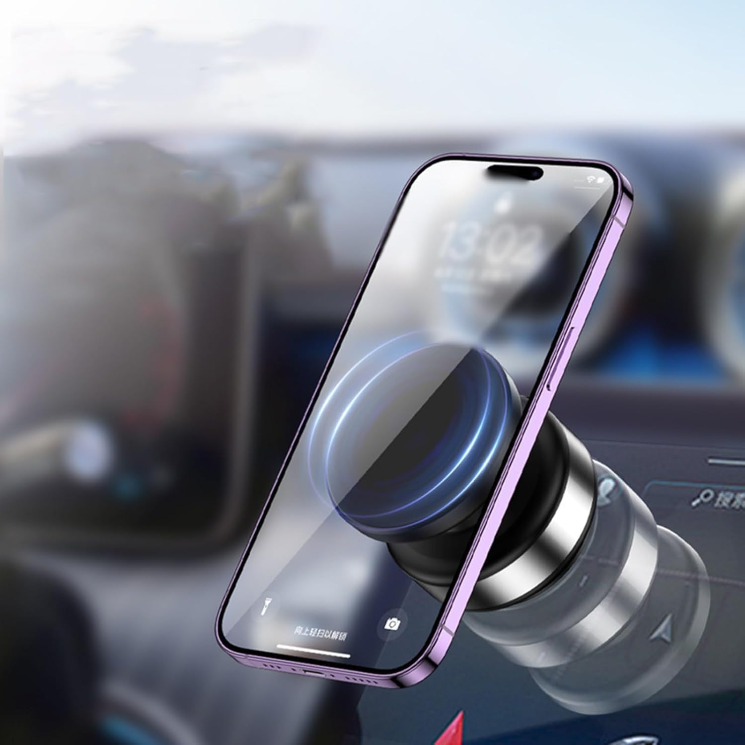 Support Magnétique De Téléphone 360° - Support Rotatif Pour Bureau Et