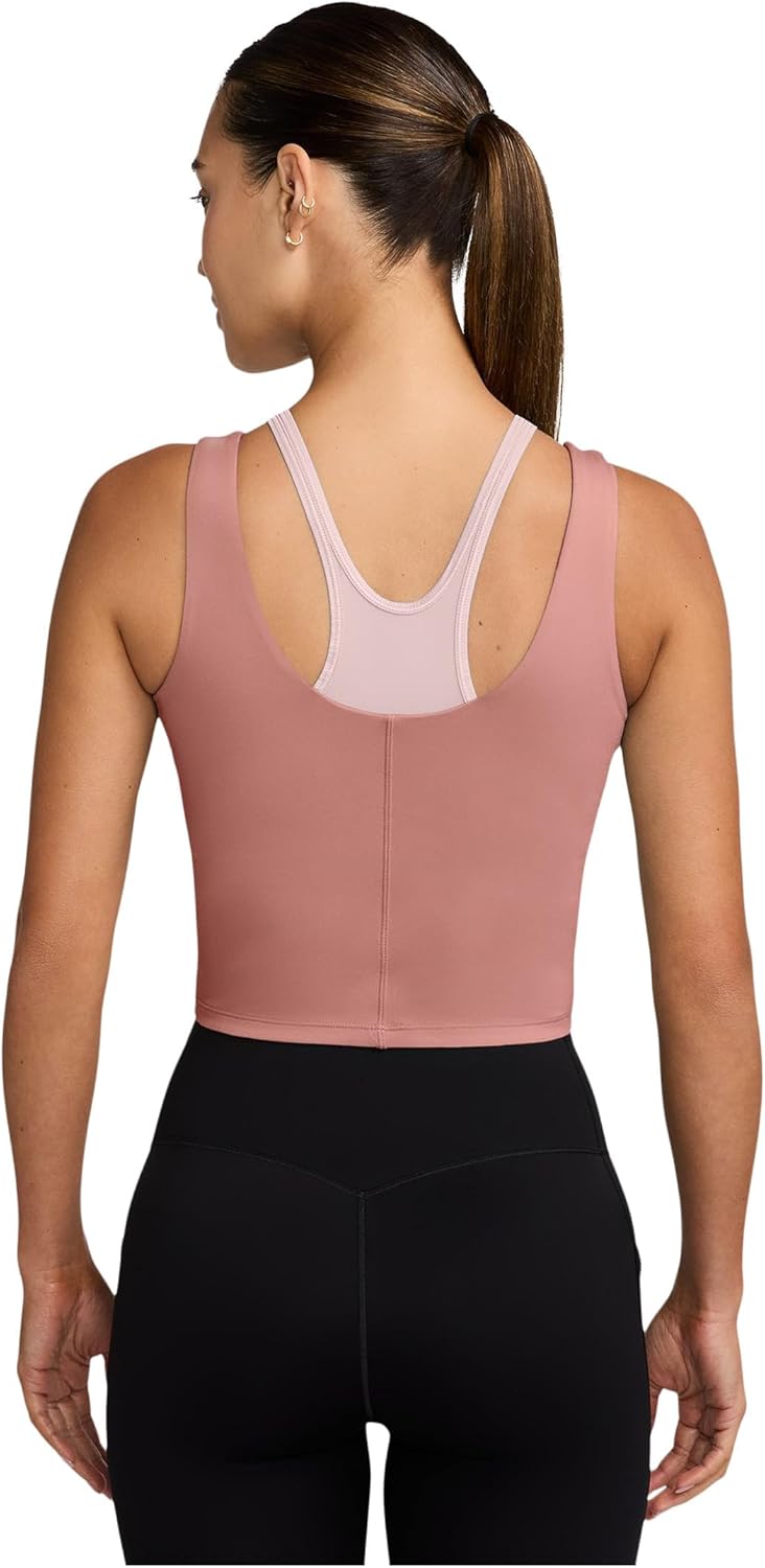 Nike One Fitted Women's Dri-FIT Cropped Tank Top (Rust Pink/Canyon Rust)