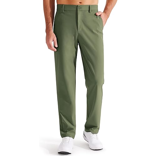 Libin Men's Golf Pants Classic Fit Flat Front Work Dress Pants 29" 31" 33" Stretch Casual Pants Lightweight with Pockets