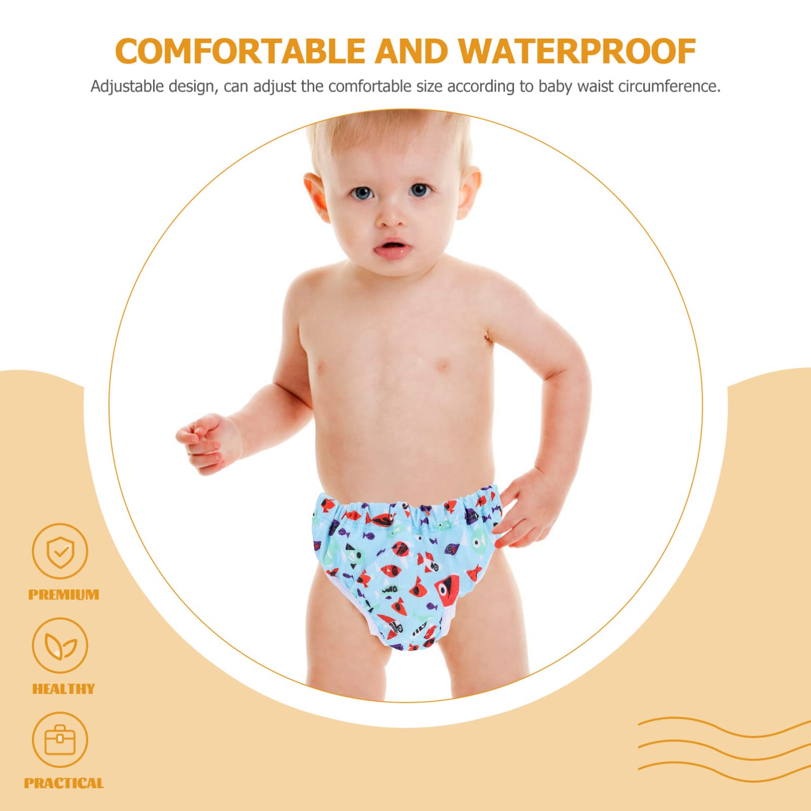 TOYANDONA 4piezas Pañal Bañador Reutilizable Para Bebés Para Natación y Entrenamiento De Baño Diseño y Cómodo Color Lago