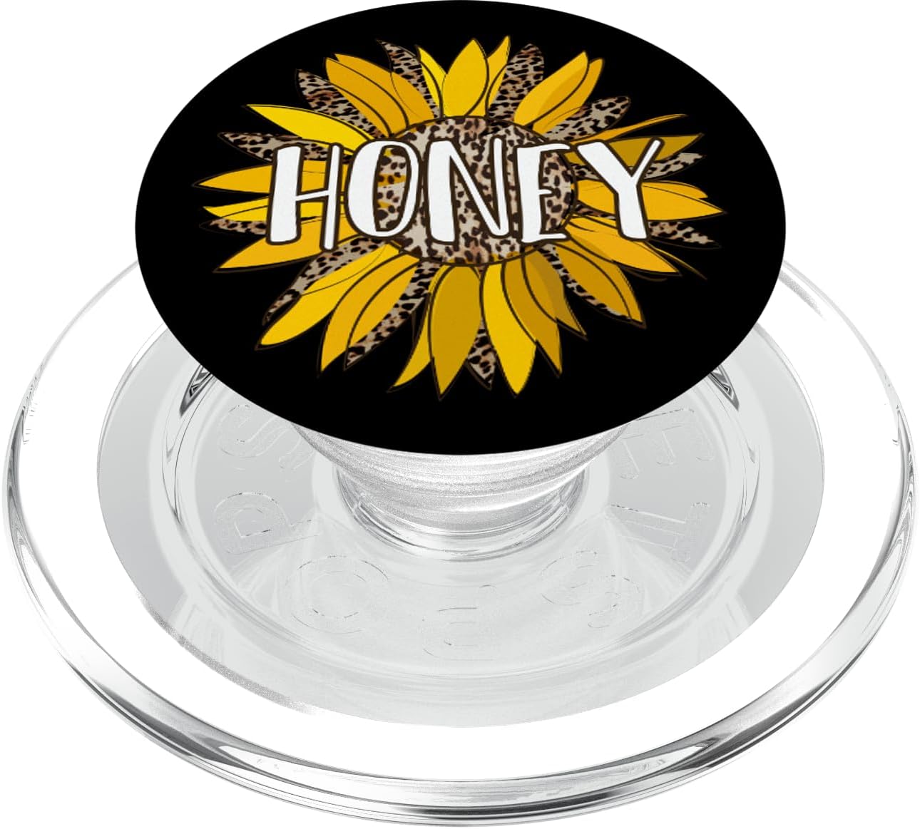 Honey Gifts - Leopard Print Sunflower Flower Women Grandma PopSockets Grip and Stand for Phones and Tablets PopSockets MagSafe PopGrip for iPhone