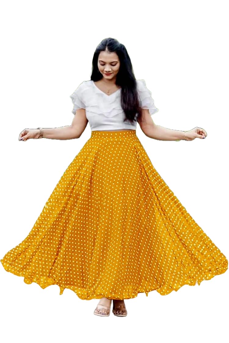 Women's Georgette Regular Fit Top and Skirt Set with Elegant Design