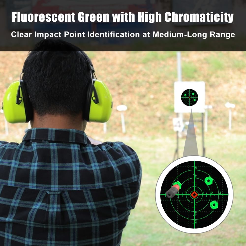 Adesivo Tiro Bersaglio Autoadesivo 100 Pezzi Fluorescente Splatter Bersagli Reattivi per Pistola Airsoft Fucili