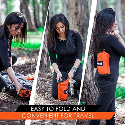 Lightweight Double Camping Hammock - Adjustable Tree Straps & Ultralight Carabiners Included - Two Person Best Portable Parachute Nylon Hammocks For Hiking, Backpacking, Travel & Backyard - Easy Setup #TOP5