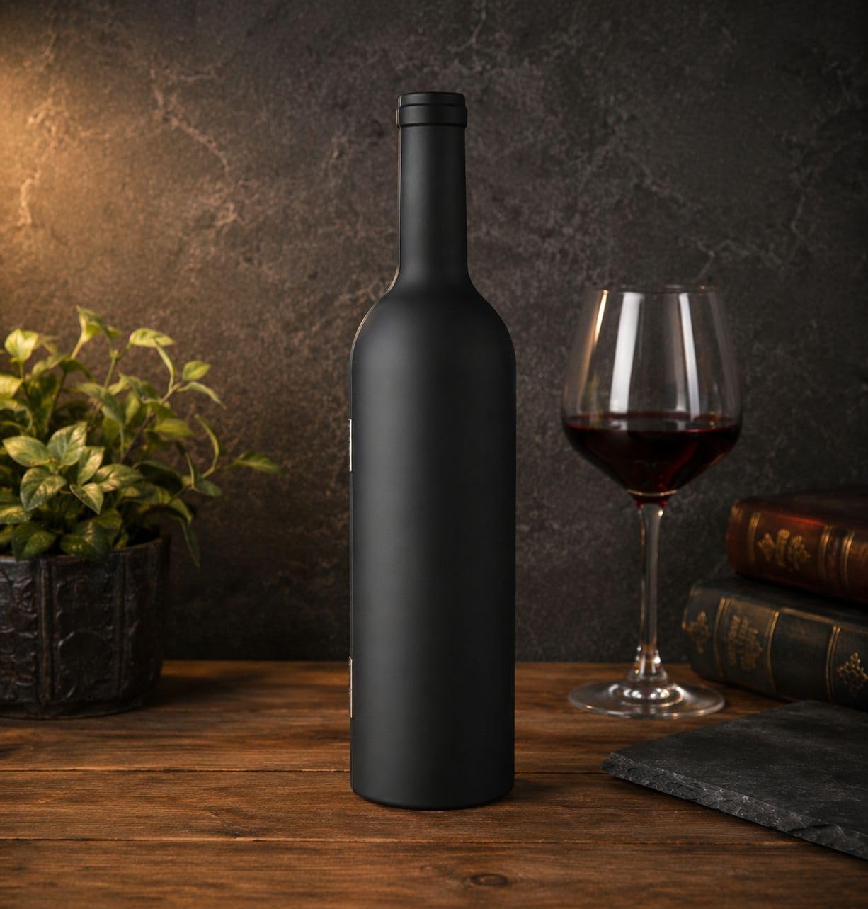Set de vino con estuche en forma de botella, kit de 5 piezas con abridor de corchos y tapón