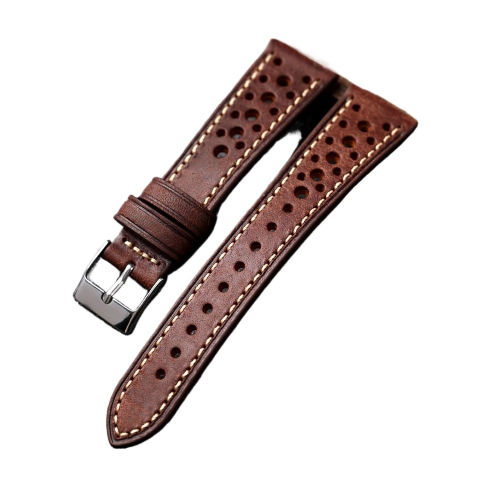 XILILHC ﻿ Cinturino In Pelle Di Vacchetta Italiana Ventilato 18 20 21 22MM