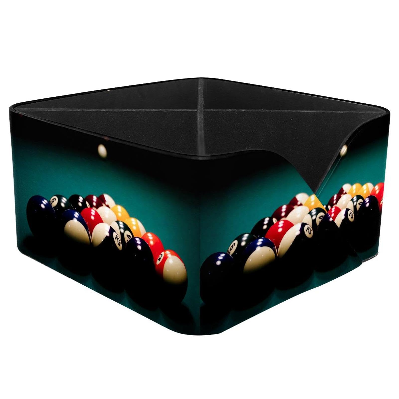 KengjuTesu Billiard Ball Desktop Organizer Pen Holder, Rectangular Pencil Cup for Office, Study and Makeup Stations