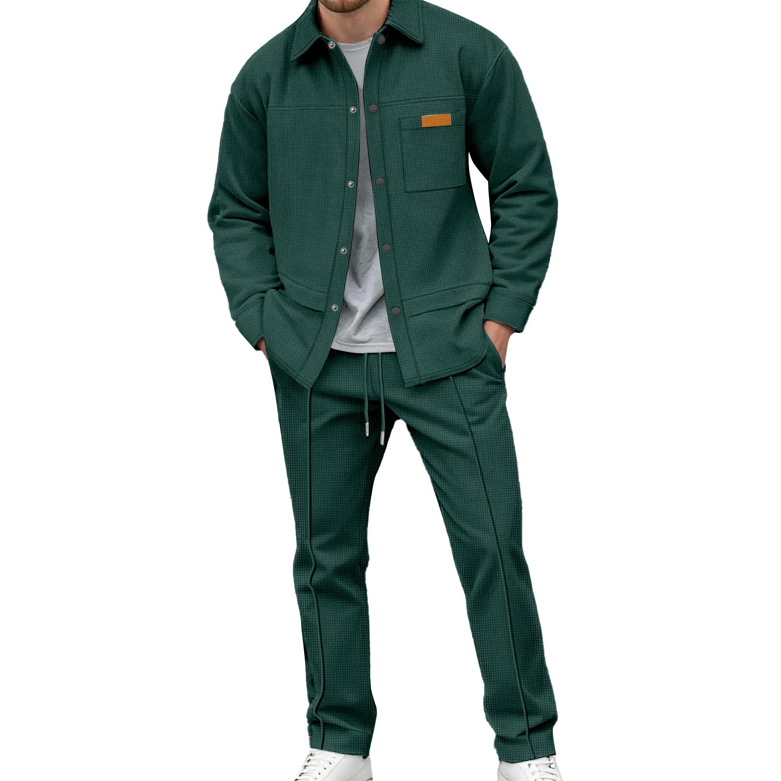 Générique Tuta da jogging da uomo, con cappuccio, pantaloni sportivi in pile, in cotone, maniche lunghe, casual, corsa, 2 pezzi, allenamento caldo, comodo, casual, casual, tempo libero A23