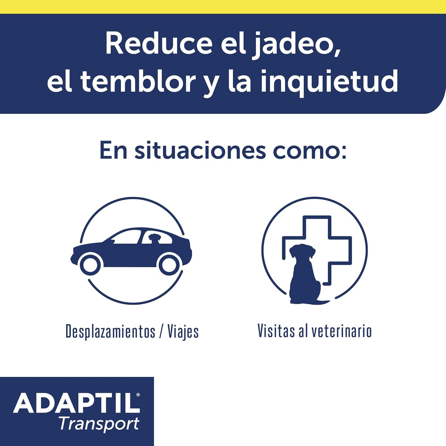 Adaptil Pack Antiestrés para Cachorros - Collar Junior + Spray Transport 60 ml - Calma y Seguridad - Reduce Miedos y Ansiedad - Ideal para Adaptación, Aprendizaje y Viajes