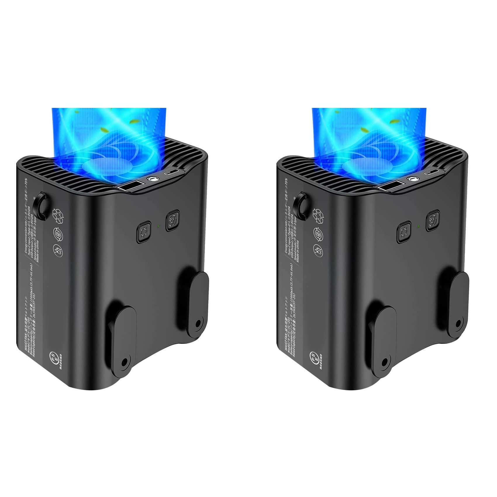 Ventilateur de clip de taille anti canicule 12000mAh avec flux d'air puissant sur 24H