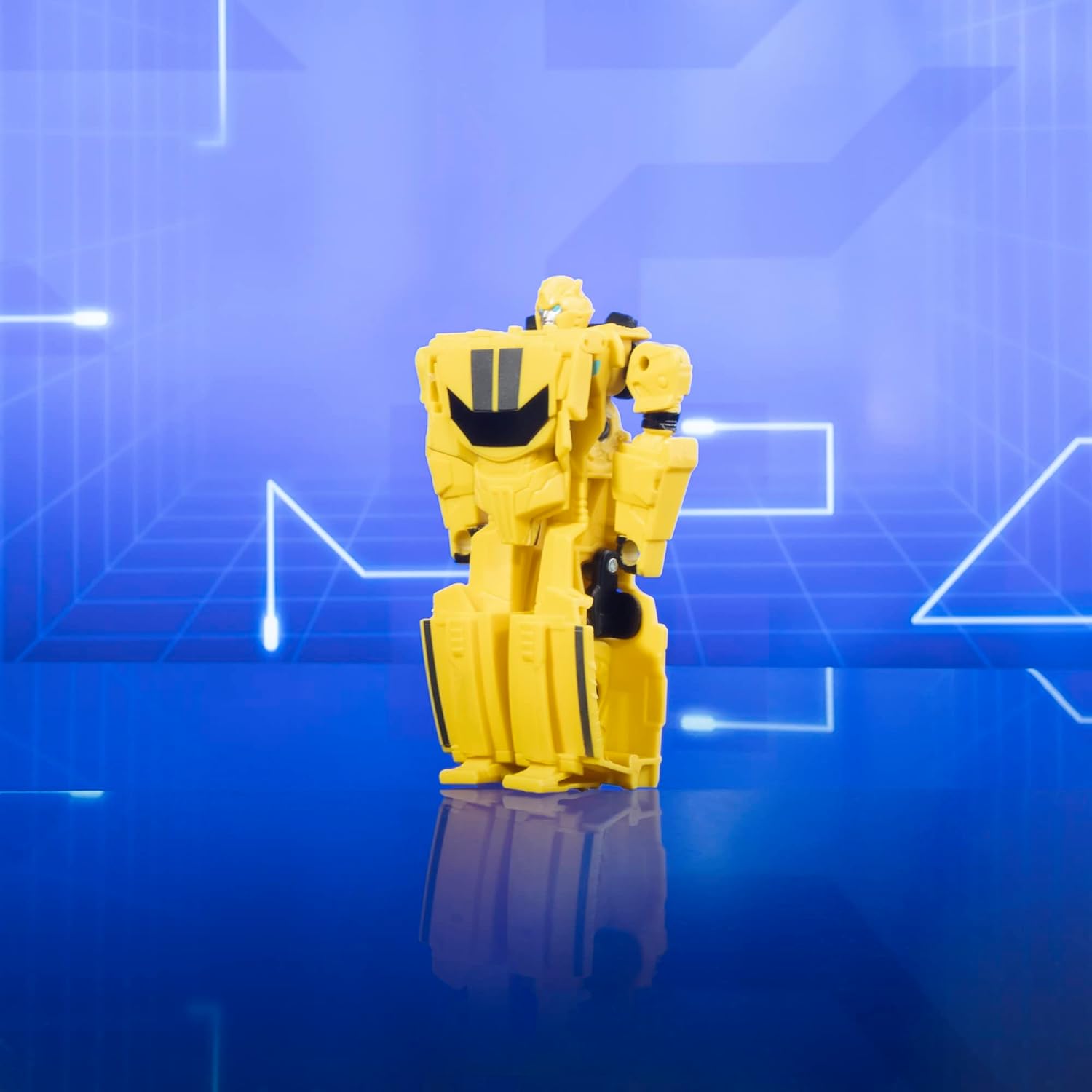 Transformers Toys EarthSpark 1-Step Flip Changer Bumblebee 4-Inch Action Figure, Robot Toys for Ages 6 and Up