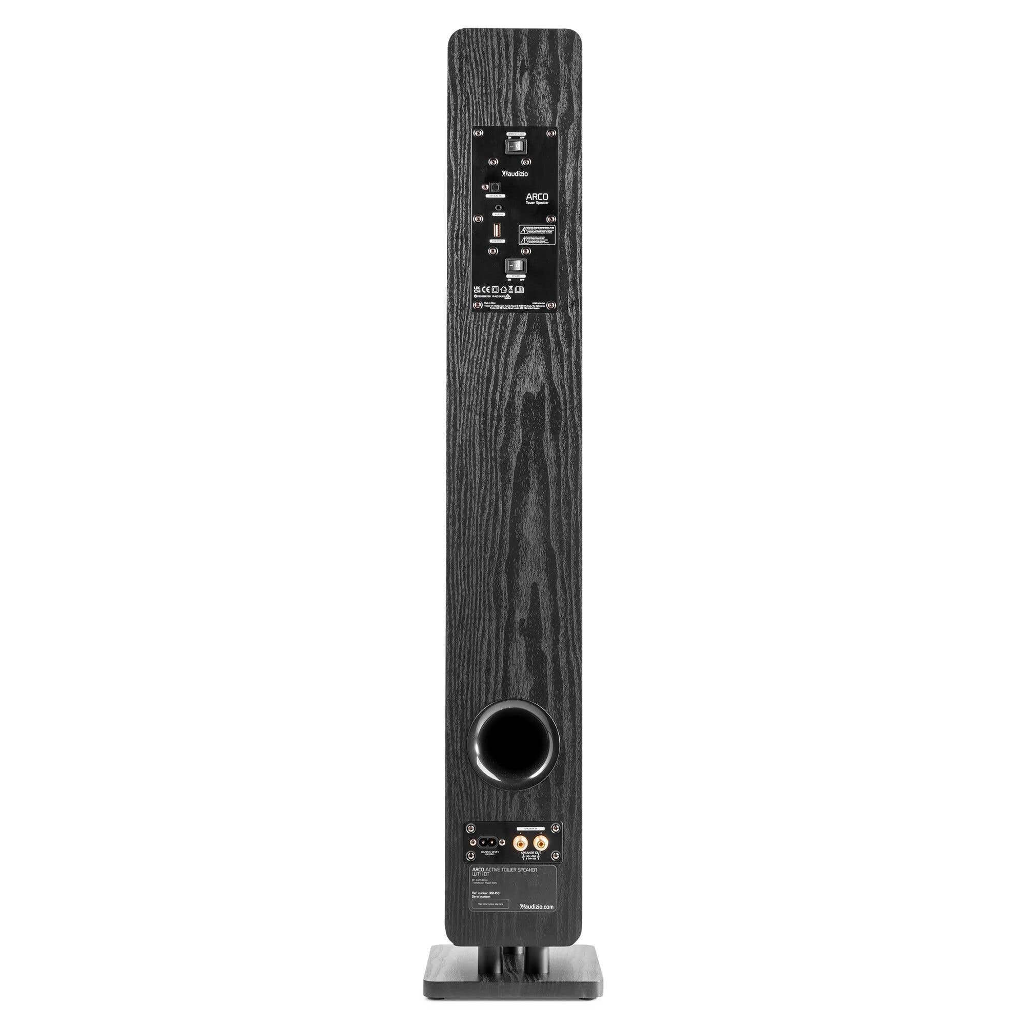 Audizio Arco – Altoparlante attivo con Bluetooth 5.4 – 160 Watt, impianto musicale e sistema audio home cinema, luce LED – USB, AUX, Optical, con telecomando – TWS – Nero