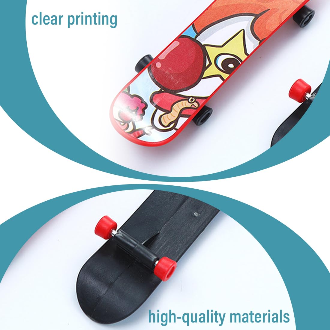 Mini skateboard Mini pattini da dito da 20 pezzi, eleganti pattini da dito, mini pattini,regali di compleanno per bambini con skateboard,pattini professionali(stili casuali)