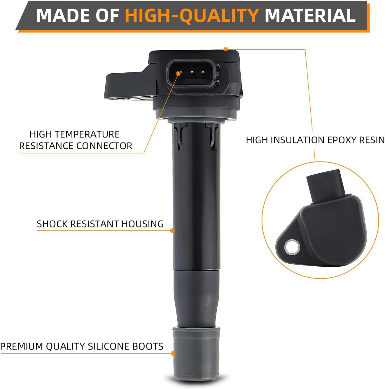 DEAL Ignition Coil Pack, Compatible with Honda Accord Odyssey Acura CL TL RL 3.0L 3.2L 3.5L V6 Replaces UF488 UF242 UF412, Set of 6