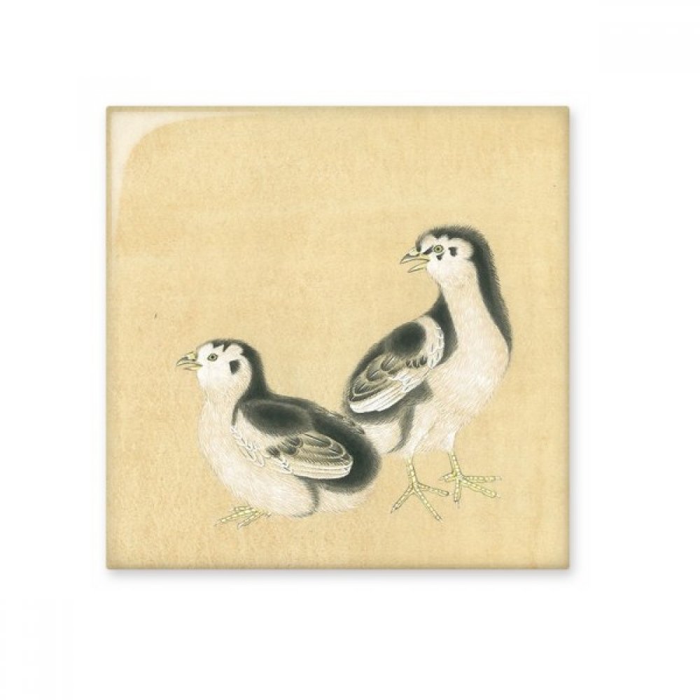 Peinture chinoise de poussins sur carrelage en céramique, cadeau artisanal