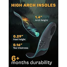 220+ lbs Plantar Fasciitis High Arch Support Insoles Men Women - Orthotic Shoe Inserts - Boot Work Shoe Insole (M, Blue-Forest)