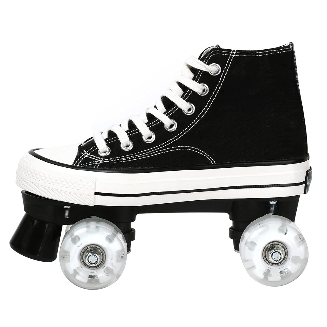 Patins roulettes Toile Quad Roller Skates pour Hommes Et Femmes Roller Quad Adulte Roller 4 Roues Enfant LED Patins à roulettes Artistiques Garçon Fille Retro Design