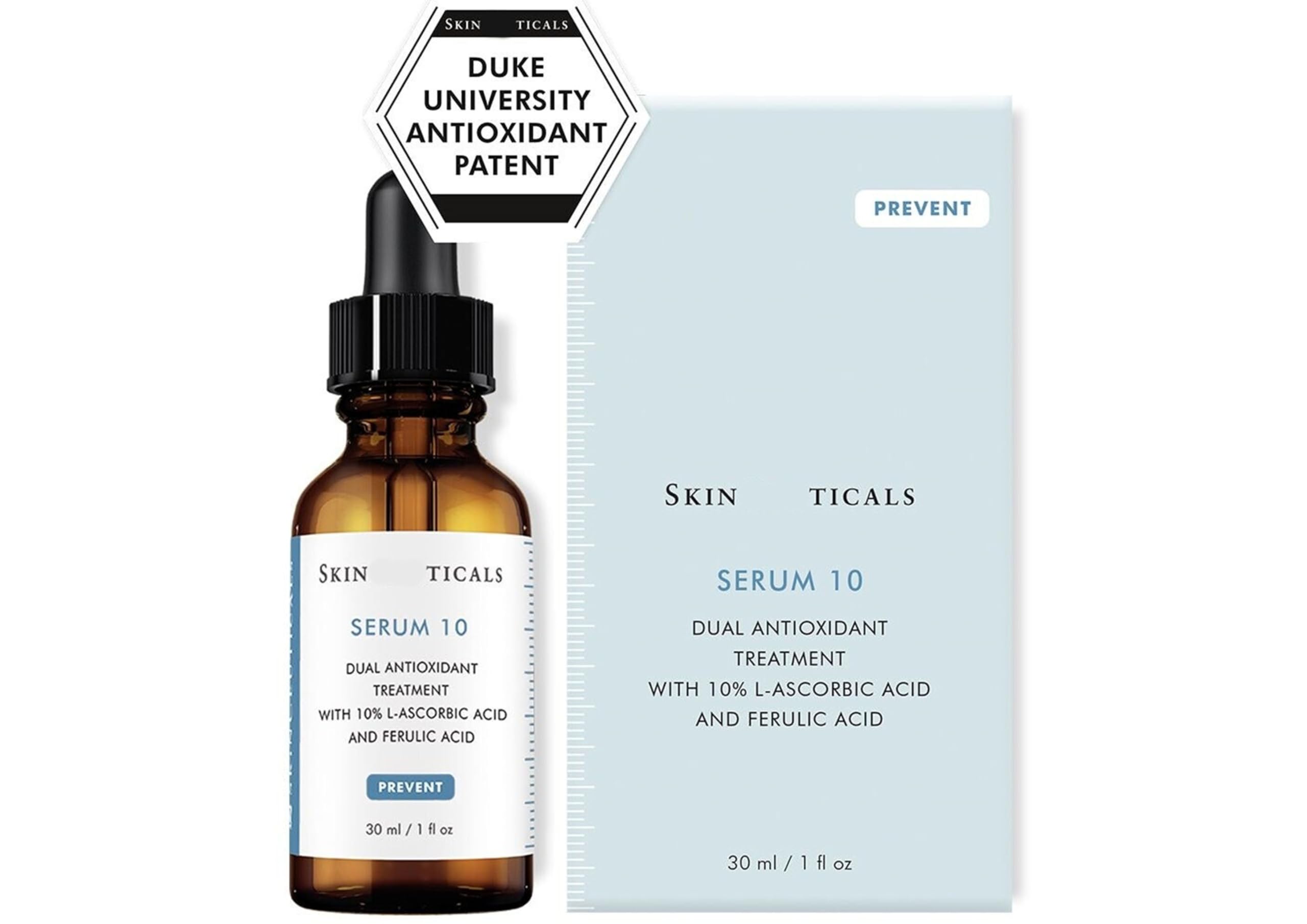 Skinticals Serum 10 Double Antioxidant 30ml Vitamin C Serum Gesicht Anti Aging Serum mit Ferulasäure antioxidatives Gesichtsserum für strahlende glatte Haut Frauen Männer