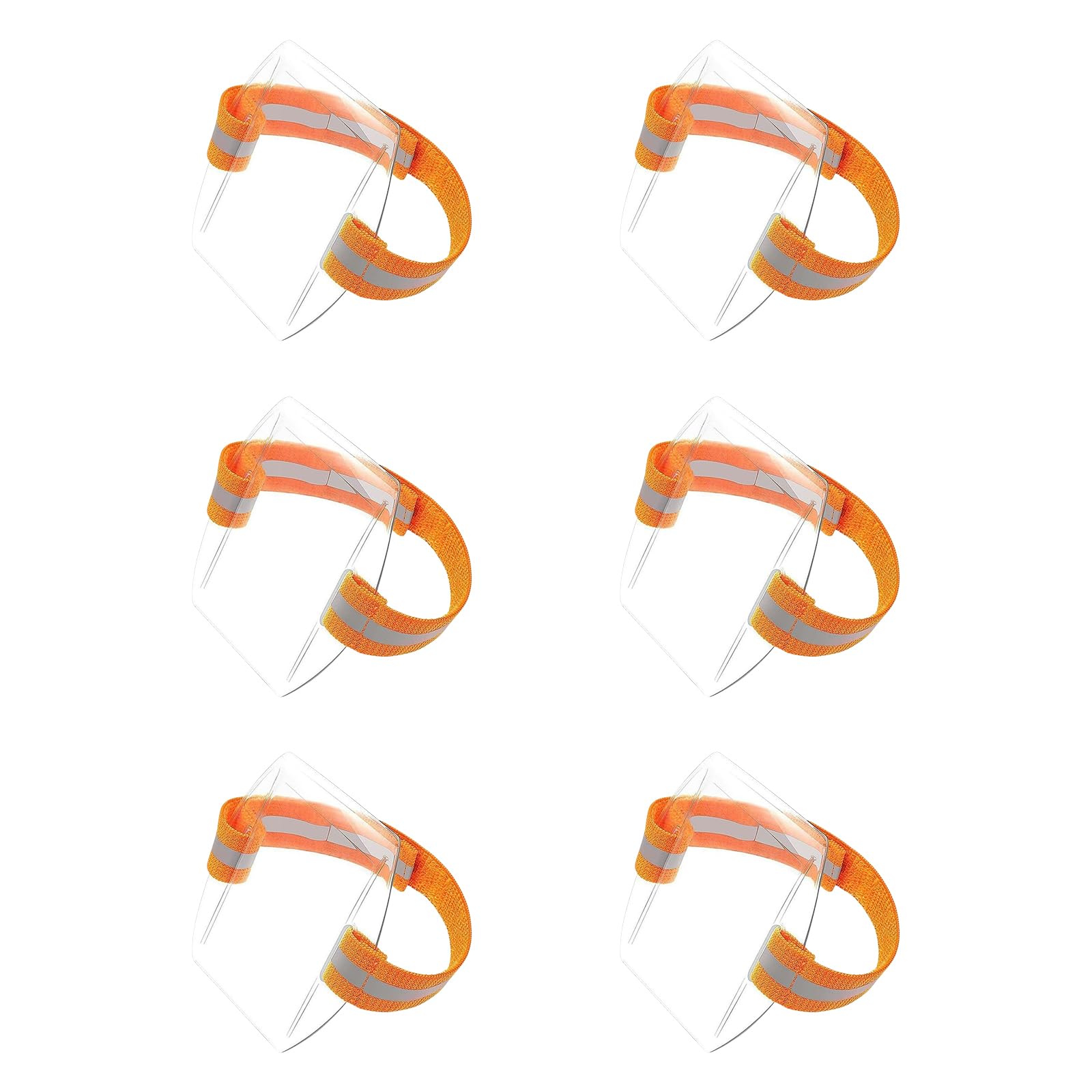 6 Stück transparentes Arm-Armband Ausweishalter Kartenhülle orange