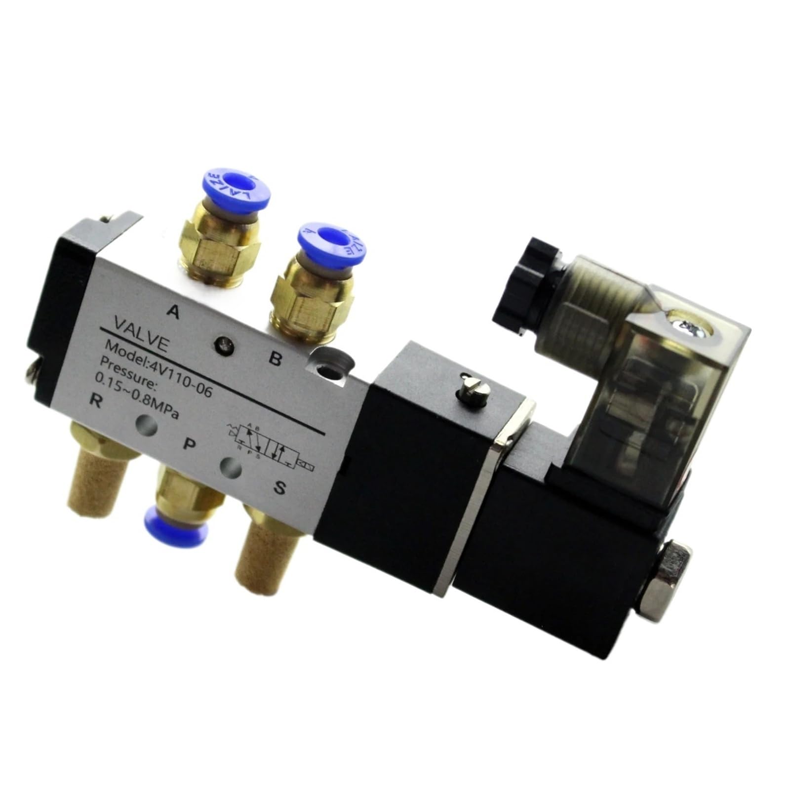 Électrovanne pneumatique 4V110-06 5 voies 2 positions CC 12V avec raccord de 6mm