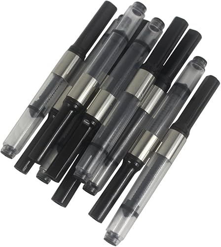 Jinhao - Convertidor de tinta de lujo, 10 unidades, estilo atornillado, color plateado