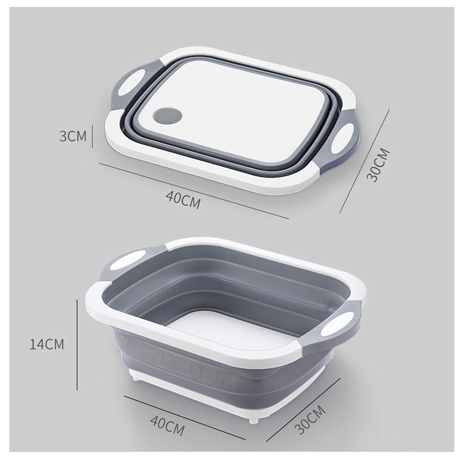 Tabla de corte plegable Multifuncional Escurrimiento plegable lavado Cesta de lavado Fregadero colador Mat de corte portátil Herramienta de almacenamiento de cocina Cocina Tablas para picar